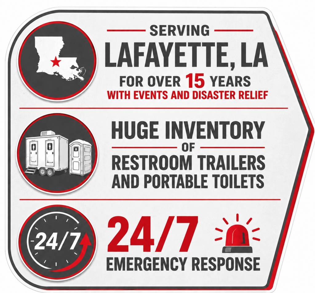 restroom trailers and portable toilets serving lafayette, la for over 15 years