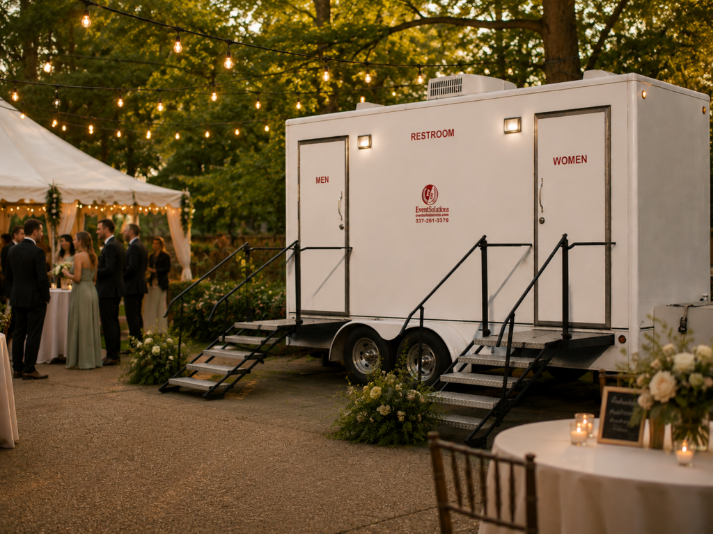 luxury restroom trailer rental in sulphur, la